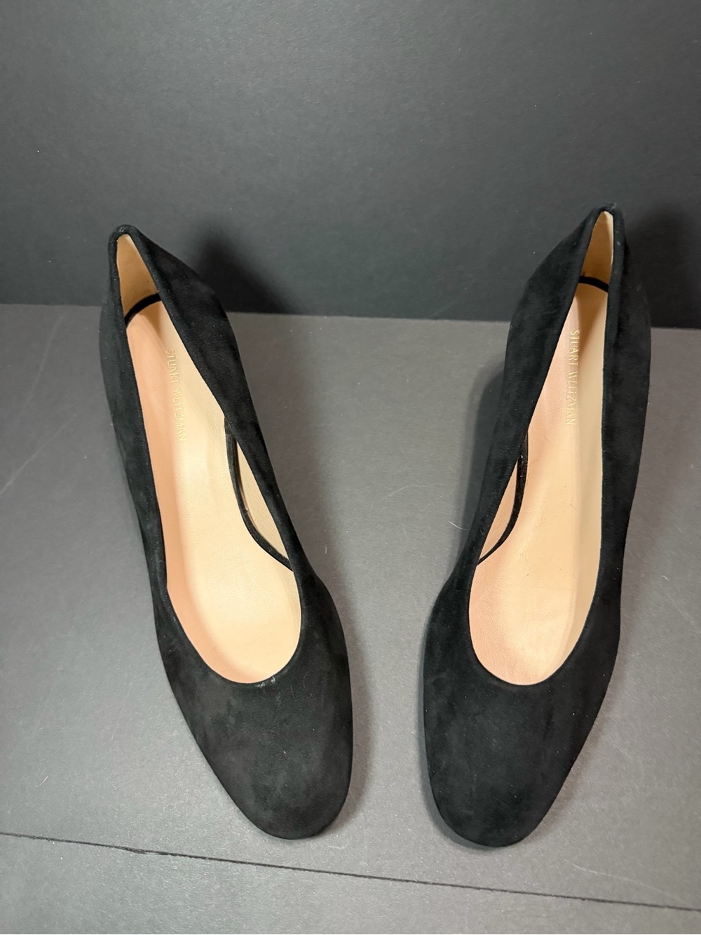 Stuart Weitzman Black Suede Rounded Toe Pumps NWOT or Box
